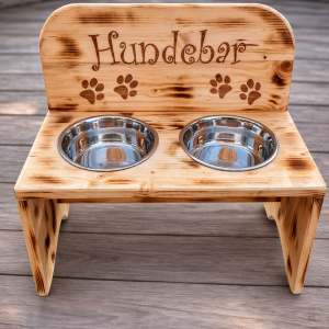 Hundefutterbar inkl. Edelstahln&auml;pfen von Rudelk&ouml;nig