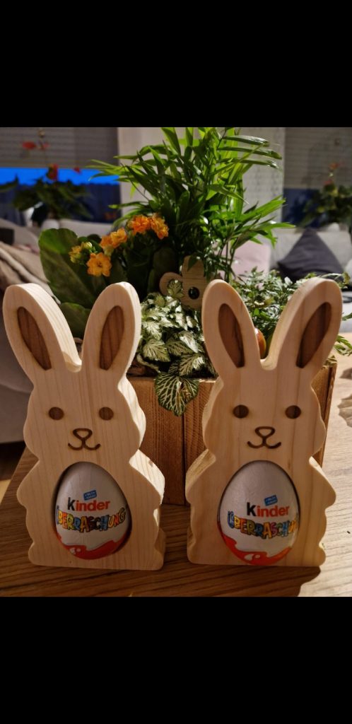 Holz Osterhasen für Überraschungseier